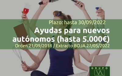 Ayudas nuevos autónomos Junta Andalucía (hasta 5.000€)
